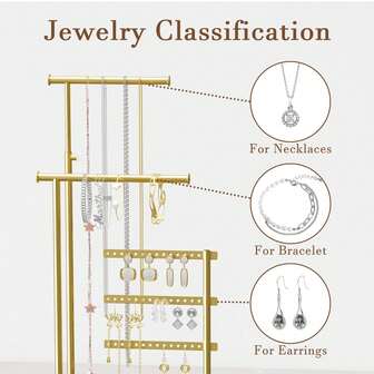 1 pieza - Soporte para joyas, perchero para collares con base, exhibidor de aretes de 5 niveles, árbol exhibidor de joyas, pulsera arete anillo, exhibidor para decoración del hogar, regalo. Desmontable y conveniente. Dormitorio/Exhibición de ventana/Exhibiciones de actividades/Decoración de tienda/Adornos fotográficos. Ins//Simplicidad/Moda/Extravagancia/Elegancia. Navidad/Cumpleaños/Celebración (Estilo aleatorio/Patrón aleatorio/Accesorios aleatorios)