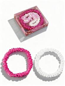 2 pièces Chouchous en soie de mûrier 100%, élastiques fins en soie de mûrier, ensemble de chouchous en soie de mûrier 22 momme pour femmes aux cheveux bouclés et fins, Srevela, porte-queue de cheval - Multicolore - Voir 7