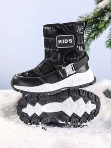 Boys' Winter Snow Boots, Warm And Anti-Slip, Suitable For Teenagers In Winter - Black and White - View 8