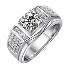 European And American Popular Men's  Diamond Ring - 金色 - 查看 5