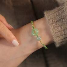 Hetian Jade Peace Buckle Bracelet Vintage Bracelet Gift For Women - 平安扣款 - 查看 4