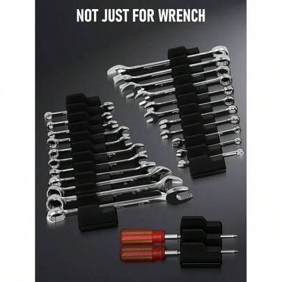 Magnetic Wrench Organizers 42 - Slot, Holder Wrench Screwdriver, Customizable Wrench Rack With Caliber Labels, Organize Your Toolbox Like A Pro, Blue