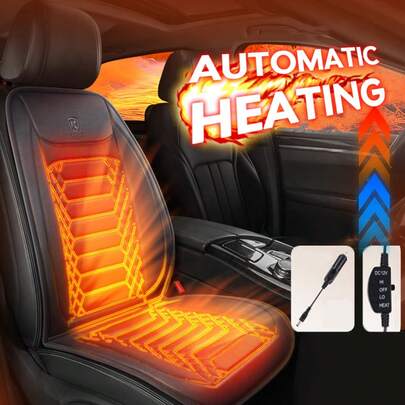 1/2PCS 12V Car Heated Seat Cushion Comfortable Seat Cover For Cars Trucks SUV Van, Full Back And Seat Cushion For Driver Or Passenger, Winter Car Accessories,Heating Pad