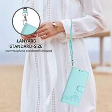 ZZXX 钱包式小猫压纹手机壳，带卡槽、RFID屏蔽、支架、手带、磁吸翻盖，高品质人造革材质，兼容 Air 17 Pro Max 16e 15 Plus 14 13 Mini 12 11 XS XR 8 7 SE2，以及三星Galaxy S25 Edge S24 FE S24 Ultra S23 FE S22 S21 S20 S10 Note 20 10 9 A05s A06 A12 A13 A14 A15 A16 A17 A25。 - 薄荷綠 - 查看 9