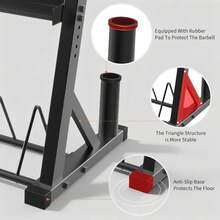 3 Tier Barbell Storage Racks,1000 LBS Capacity Adjustable Weight Rack For Dumbbell, Kettlebell, Barbell Bar(Q235 Carbon Steel) - Black - View 4