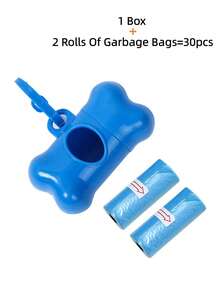 1 Miếng Khúc xương Hình dạng Chó Lãng phí Lấy hàng Công cụ + 2 Dùng một lần Màu thuần Túi phân chó , Xách tay ngoài trời Bộ làm sạch ( Túi đựng rác : 30x22cm ) - Màu xanh lam - Xem 7