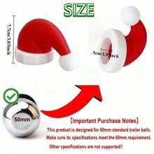 Capa Decorativa para Engate de Reboque com Desenho de Chapéu de Natal | Capa Protetora de Plástico Resistente com Função Decorativa para Bolas de Reboque | Compatível Universalmente com Caminhões, SUVs e Veículos de Passeio | Adequado para Decorações Festivas, Especialmente Natal
