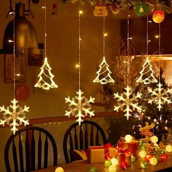1个雪花吸盘灯，LED灯，用舒适的室内圣诞装饰提升您的家居格调 - 将经典的圣诞装饰和实用的圣诞灯融入室内，营造温馨的角落。