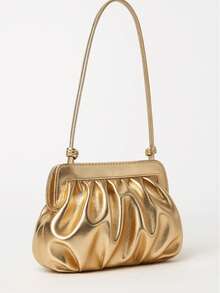 Women's Small Cloud Bag Gold Color Shoulder Strap Party Club Wedding - 金色 - 查看 2