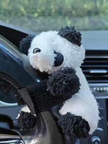 Ornament drăguț cu ursuleț de desene animate, decor creativ pentru bordul mașinii, accesorii interioare auto, decor pentru volanul mașinii, păpușă de pluș