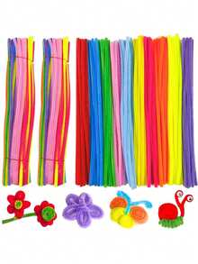 200pcs Colorful Craft Pipe Cleaners, 20 Vibrant Colors Suitable For DIY Handcraft, Children's Craft Projects, Classroom Activities And Creative Decorations (Random Colors) - Multicolor - View 12