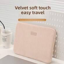 Nova bolsa de pelúcia para laptop, leve e portátil, grande capacidade de armazenamento, adequada para viagens de negócios, unissex