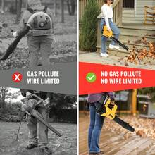 Portable Cordless Leaf Blower Battery Handheld Electric Leaf Blower, Suitable For Cleaning Lawns, Terraces, Courtyards, And Sidewalks - 吹葉機 閃電款 單包 黃 - 查看 5