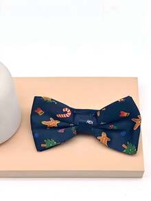 1 chiếc nơ đeo cổ hình người đàn ông bánh gừng, ông già Noel, cây thông Noel, quả bóng Giáng sinh, bông tuyết Giáng sinh dành cho nam - Nhiều màu - Xem 5