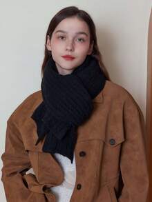 1 szt. damski szalik w jednolitym kolorze w kratkę, ciepły i wiatroszczelny z wełną, miękki i przyjazny dla skóry, odpowiedni do codziennych dojazdów do pracy i podróży, jesień/zima