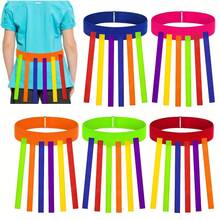 3件套彩色户外抓尾巴游戏带，成人及青少年团队建设趣味训练装备，可伸缩尾巴捕捉器，适合家庭户外活动、野餐嘉年华游戏和技能开发玩具 - 彩色 - 查看 6