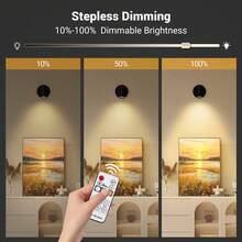 1 Stück LED wiederaufladbare Wandleuchte, magnetischer Scheinwerfer, dimmbare Malerei Beleuchtung, Nachttischlampe, Augenpflege Schlafzimmer Nachtlicht, kabellos ohne Bohren, 360° drehbar mit Touch-Steuerung, mit 2000mAh Lithium-Akku, nicht wasserdicht aus ABS und Kunststoff