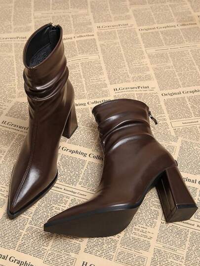 时尚尖头踝靴，高端美感，高跟，2025秋冬新款