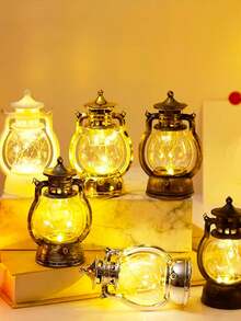 Christmas Vintage Oil Lamp Shape LED Candle Light, Creative Desktop Decoration Lamp For Living Room, Bedroom, Study Room, Hanging Or Placed, Holiday Gift