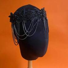 Bandă retro cu strasuri, bandă de păr de lux pentru mireasă, petrecere de nuntă, cu mărgele, accesorii de Ziua Îndrăgostiților - Multicolor - Vizualizare 6