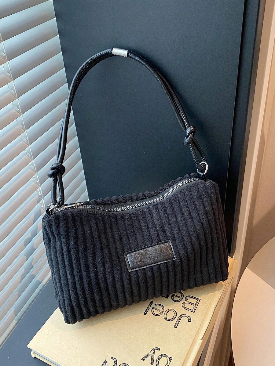 1 Stück Damen Cord Stoff Halbmond Umhängetasche, modisch retro vielseitig, geeignet für Einkaufen, Arbeit, Pendeln, Reisen