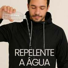 Men's Lightweight Plain Water-Repellent Windbreaker Jacket With Hood - Negro+Liso+GG - Ver 3