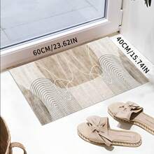 1pc Modern Minimalist Abstract Print Soft Polyester Rug, Waterproof Bent Crafted, Suitable For Bedroom, Porch, Indoor, Reversible As Bedroom Floor Mat - Multicolor - View 11