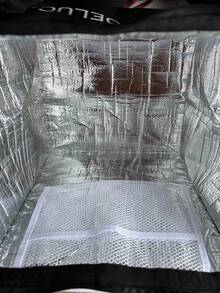 1 件大容量便携式加厚铝箔保温袋，旅行户外野餐冷藏午餐盒，轻便可折叠手提包，黑色午餐袋，适合女士旅行防水袋保温午餐袋午餐盒