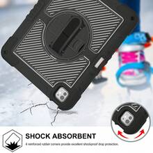 Etui ochronne na tablet Apple Silicone + PC 3 w 1 z uchwytem obrotowym 360°, paskiem na rękę, paskiem na ramię, wytrzymałą, antypoślizgową osłoną ochronną tabletu