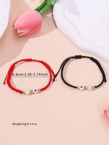 Set de 2 brățări cu mărgele care strălucesc în întuneric, pentru femei, cupluri, prietenie, zi de zi, festival, accesorii pentru ținute de petrecere