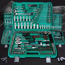 46 piezas Juego de herramientas de reparación profesional para automóviles - Juego de herramientas de alta calidad para el mantenimiento de automóviles, bicicletas y motocicletas - Compacto y portátil, solución todo en uno con llave de trinquete, juego de destornilladores