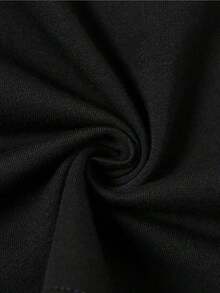 Camiseta Casual de Mujer con Estampado de Letras - Cómoda Cuello Redondo de Manga Corta, Algodón Elástico, Lavable a Máquina - Perfecta para el Verano y Atuendo Casual - Camisetas con Estampado - Negro - Ver 3