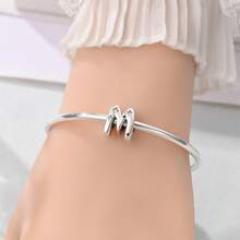 Easvnya S925 Silver-Plated A-Z 26-Letter Silver Star Beaded Daily Versatile Pendant, Commuting Small Pendant Suitable For Original Bracelets And Necklaces, Simple And Fashionable Pendant DIY Jewelry Making, Buy Your Favorite Letters To Form Your Own Birthday Or Name, Women's Birthday, Holiday Party Gifts