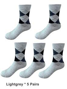 1/5 双男士正装袜，透气商务专业正装袜，舒适中筒袜，适合男士休闲和正装 - 彩色 - 查看 12