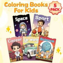 5 Packs Kids Cartoon Coloring Books Set - Zoo, Dinosaur, Insect, Ocean World & Unicorn Themes | 60 Designs For Boys & Girls Ages 3+ | Perfect Educational Gift For Birthdays, Christmas & Halloween | Develop Creativity & Imagination Through Multiple Combinations| Preschool Fun