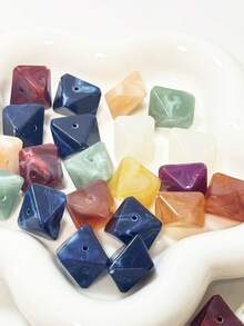 Octagonal Colored Resin Bead 14mm Cut Surface Scattered Bead Keychain Bracelet, Necklace, Headband DIY Jewelry Accessories