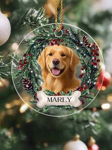 Personalized Pet Ornament, Custom Dog Christmas Ornament, Pet Memorial Ornament, Cat Photo Christmas Ornament, Pet Portrait With Name As A Gift - Multicolor - View 3