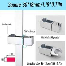 1个矩形管状淋浴喷头支架，便携式浴室淋浴喷头支架，适用于家庭和商业浴室，可调节淋浴底座，淋浴喷头支架配件 - 彩色 - 查看 7