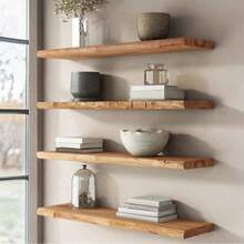 Drewniana, wisząca półka w stylu vintage, rustykalna | Przechowywanie i ekspozycja na ścianie | Wytrzymałe podparcie | Łatwy montaż | Dekoracja do wielu pomieszczeń: salonu, sypialni, łazienki, kuchni i gabinetu | Idealna do zdjęć, roślin i książek | Estetyczny dodatek do domu, elementy dekoracyjne półek, wisząca półka