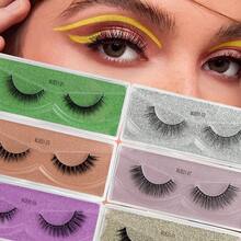 Pestañas postizas de visón sintético 3D, naturales y gruesas, con tallo rígido 3D y pegamento, adecuadas para amigos, parejas, viajes al aire libre, viajes de negocios, citas, fiestas de Halloween, cumpleaños, regalo para amigos