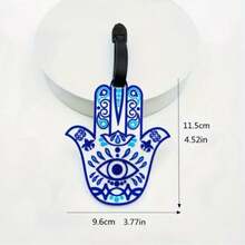 3 piezas/1 pieza Etiqueta de equipaje con estilo del Día de la Independencia en azul, accesorios de equipaje, etiqueta colgante de identificación, tarjeta de identificación antiperidida para aeropuerto, esencial de viaje de negocios al aire libre, esencial de viaje azul, con gafas, diseño floral y dibujado a mano, etiqueta de identificación antiperidida ligera y duradera, etiqueta de equipaje y bolso, colgante artístico de alta calidad, exclusivo para viajeros de negocios, estilo minimalista, etiqueta flexible, imprescindible para entusiastas de los viajes