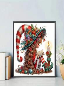 1 buc - Kit de pictură cu diamant în stil basm de Crăciun în noapte, pictură cu diamant în formă asimetrică DIY, meșteșuguri decorative, cadou creativ ideal lucrat manual, pictură unică pentru decor de perete, potrivită pentru decorul de perete al casei, 29,8x29,8 cm, fără ramă