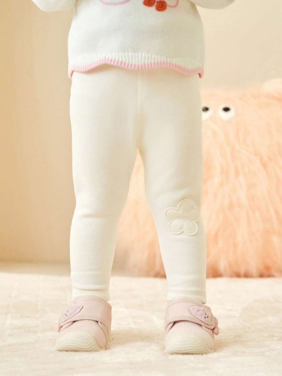 Balabala Young Girls Thermal Lined Leggings 2025, Warm Winter Pants - Milky White - View 1