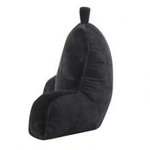 Faux Fur Plush Backrest Pillow, Black
