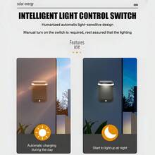 1pc Solar Wall Light Outdoor Waterproof Folding Unplugged Human Body Sensor Light Suitable For Courtyard Corridor Balcony Lighting