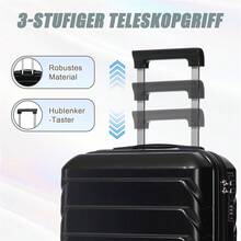 14"/19" 2-Piece ABS Spinner Suitcase Set With Combination Lock & 14" Cosmetic Bag (Black) - Black - View 8