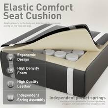 HLDIRECT Gaming Chair With Massage Function, Video Game Chair, Gaming Computer Chair, Ergonomic Chairs For Adults With Headrest And Lumbar Support, Swivel PU Leather Office Chair - 黑與白 - 查看 6