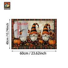 1 set/1 pièce/2 pièces Tapis de porte antidérapant avec motif d'automne, de citrouille et de nain. Tapis de porte en super fibre antidérapant, convient pour la décoration de fête de Thanksgiving, la cuisine, la salle de bain, la salle à manger, la chambre à coucher. Peut être offert comme cadeau de Thanksgiving.