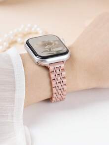 1pc Women's Girl's Rose Gold Slim Stainless Steel Band Compatible With Apple Watch Band Series 10 9 8 7 6 5 4 3 2 1 38mm 40mm 41mm 42mm 44mm 45mm 46mm 49mm Ultra 1/2 SE Wristband Replacement For Watch Strap,Best Present To Girlfriend,Friend And Family For Valentine's Day,Birthday And Mother's Day