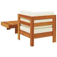 vidaXL Outdoor Solid Acacia Wood Sofa Set With Cushions - 奶油 - 查看 5